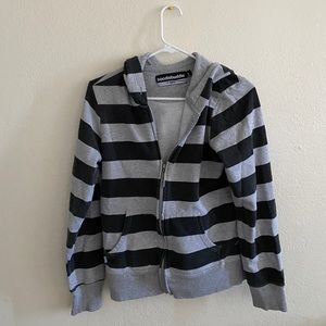Striped Zip up Sweater